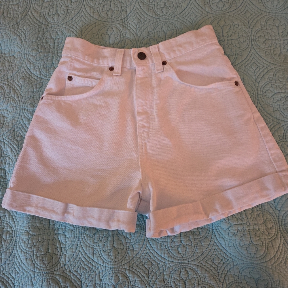 LEVI ORANGE TAG White Jean Shorts Relaxed Fit Cuffed Hem
